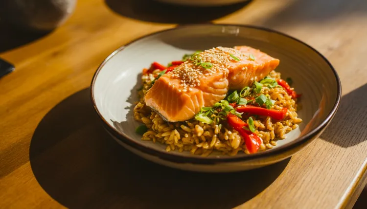 Teriyaki and sesame salmon