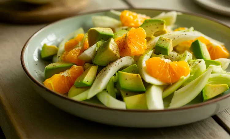 Citrusy fennel and avocado salad