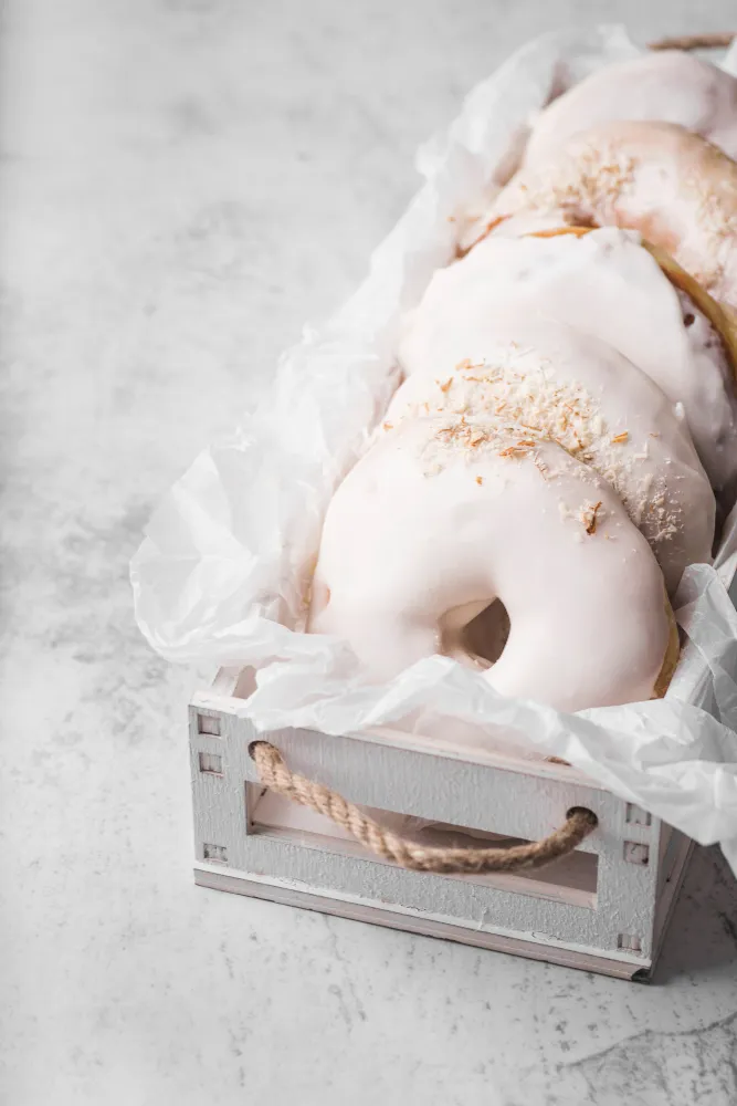 Banana nut donuts with cream cheese glaze