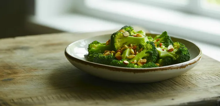 Broccolini with balsamic vinegar and almonds