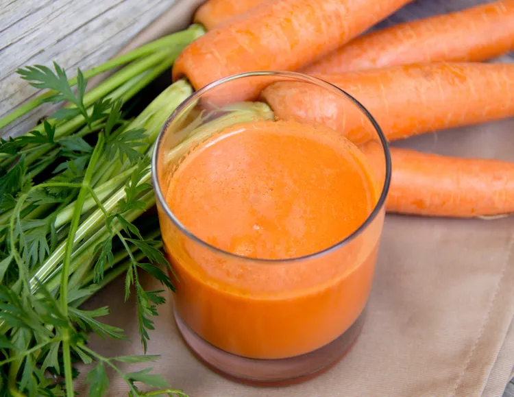 Carrot smoothie with milk