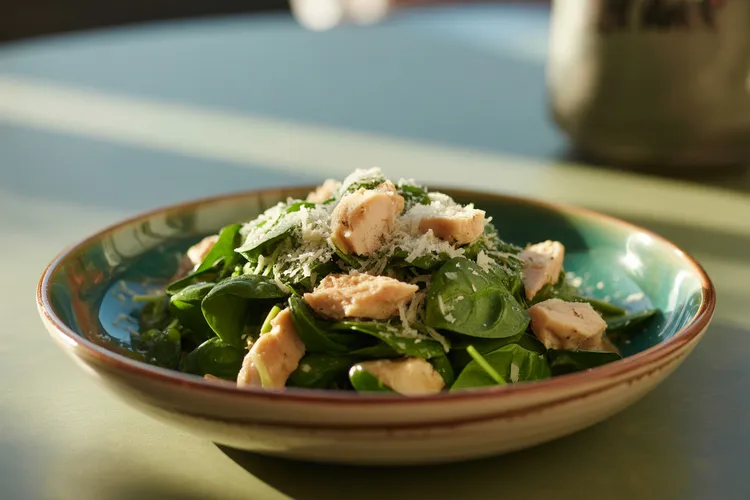 Chicken and spinach salad