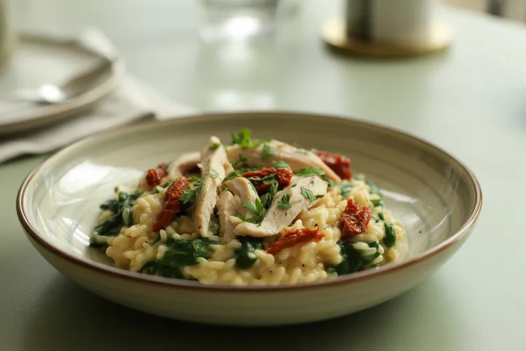 Chicken and sun-dried tomato risotto