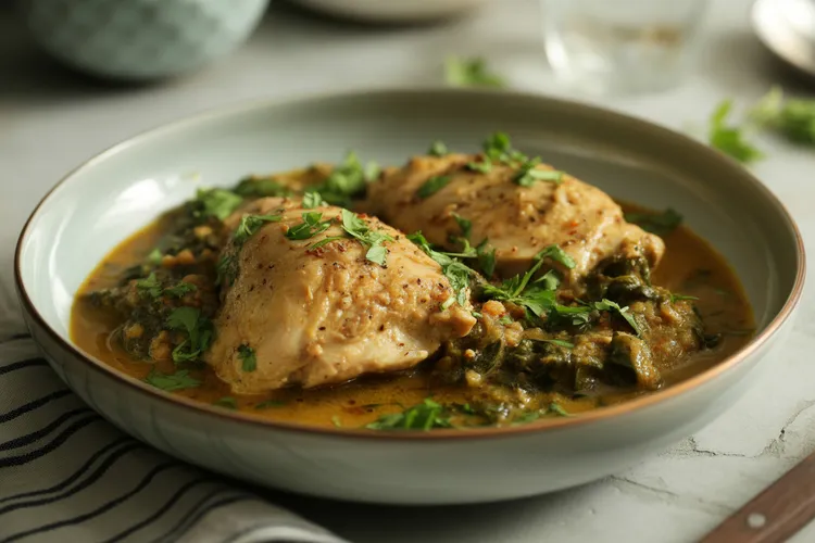 Chicken spinach curry