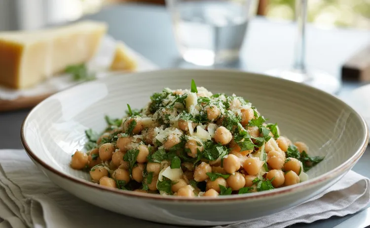 Lemon parmesan chickpea salad