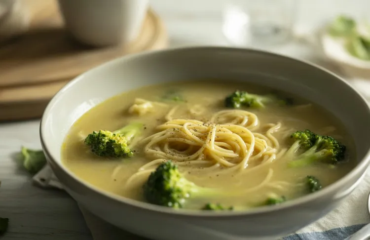 Broccoli spaghetti soup