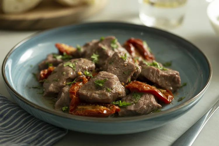 Flank steak and tomatoes