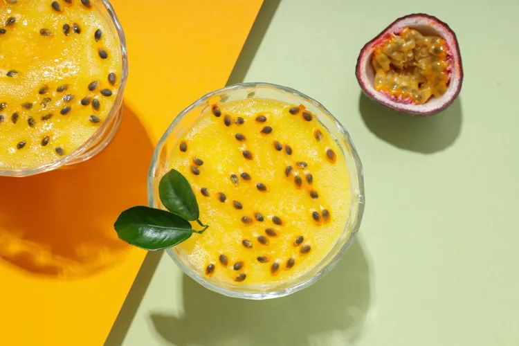 Frozen passionfruit souffles