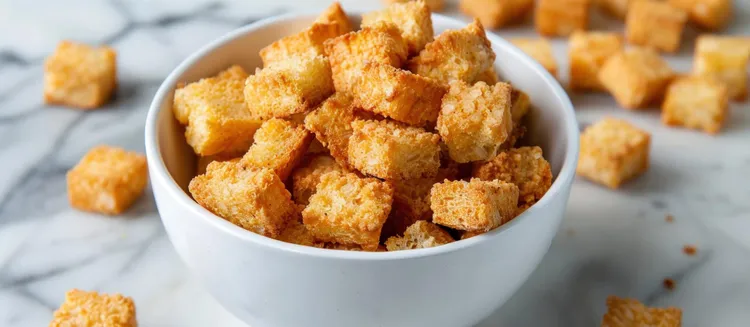 Garlic and parmesan croutons