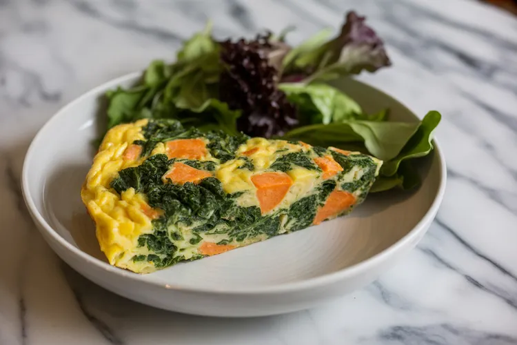 Kale, sweet potato and onion frittata