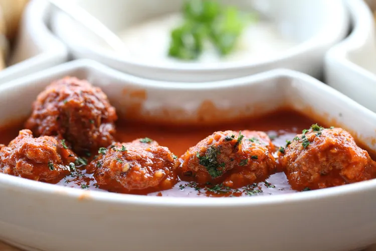 Lamb and fetta rissoles with tomato chutney