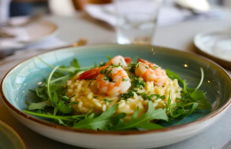 Lemon risotto with shrimps