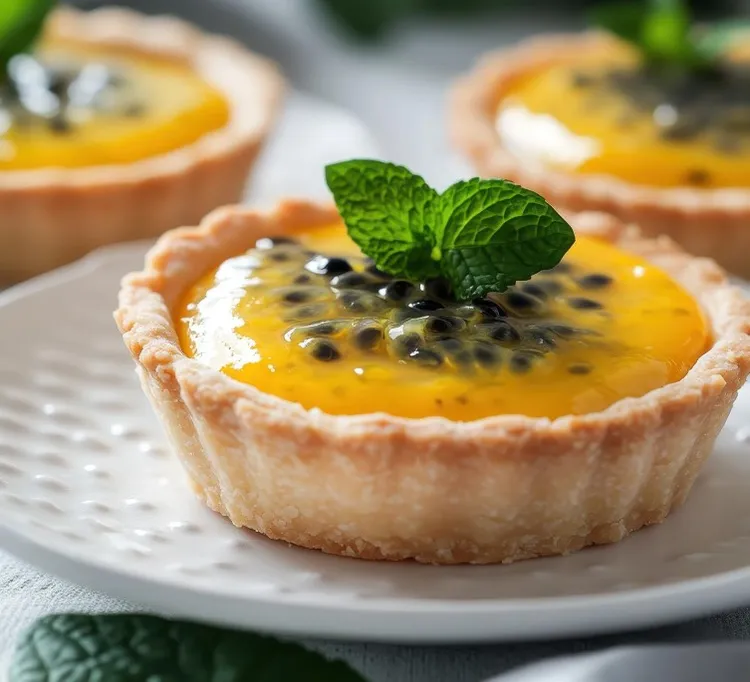 Passionfruit curd tartlets