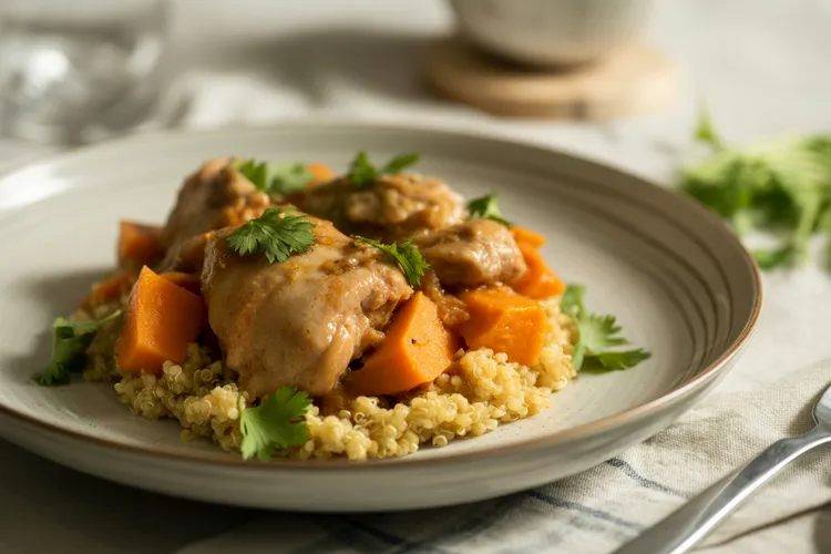 Chicken tagine with sweet potato and ginger