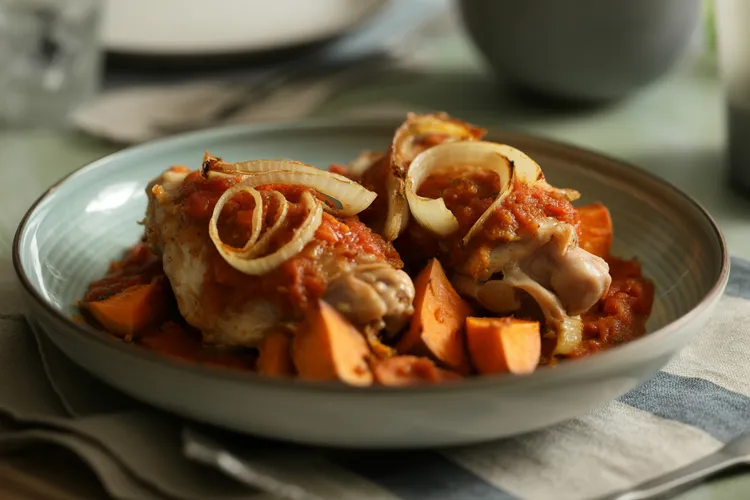 Maple baked chicken with sweet potato