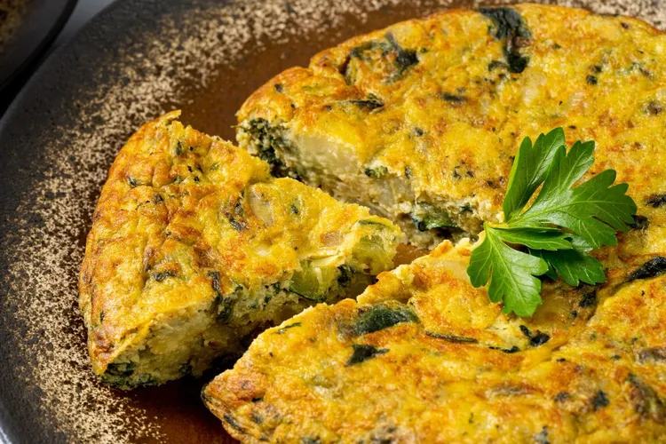 Mushroom and broccolini crustless quiche