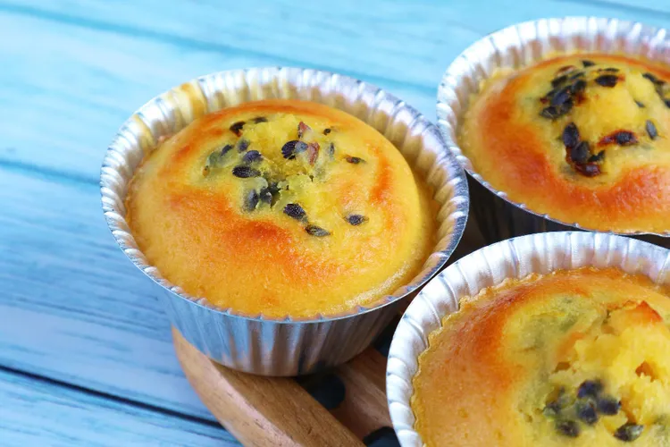 Passionfruit and coconut muffins