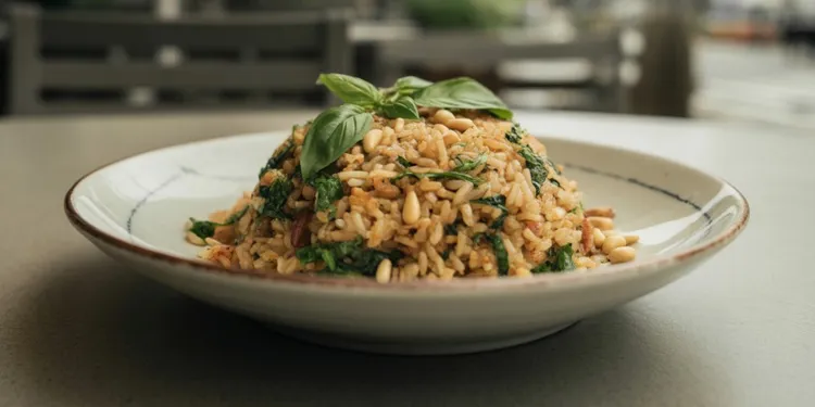 Pine nut and basil rice