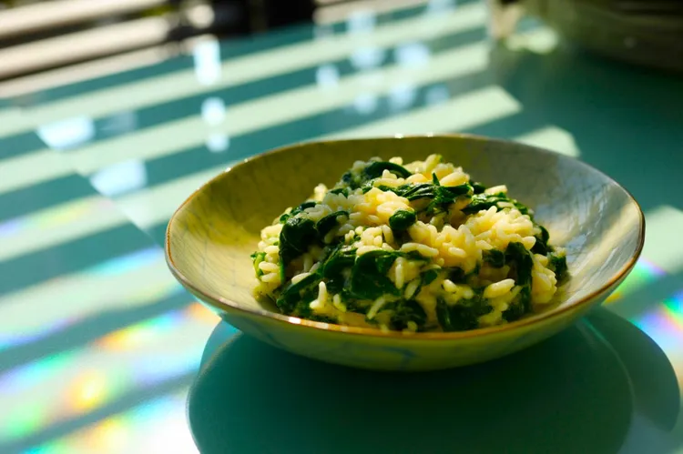 Pressure cooker palak pulao