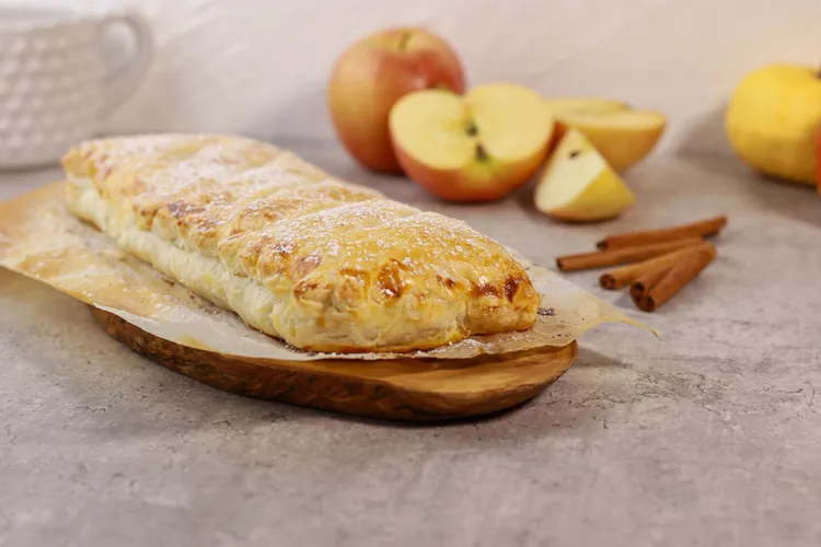 Puff pastry apple strudel toastie