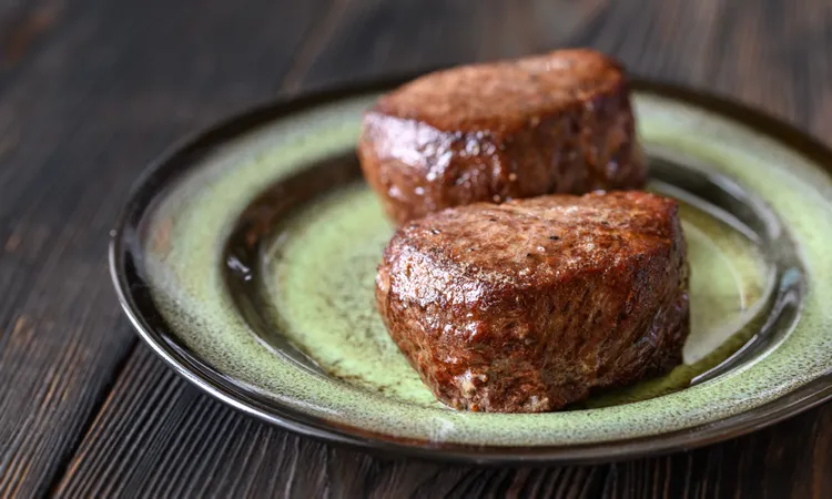 Red wine glazed filet mignon