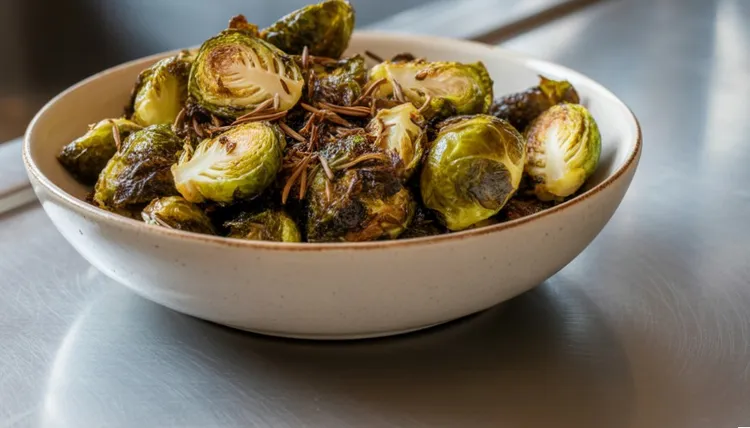 Roasted brussels sprouts with caraway seeds