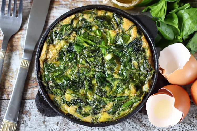 Kale, spinach and feta pie