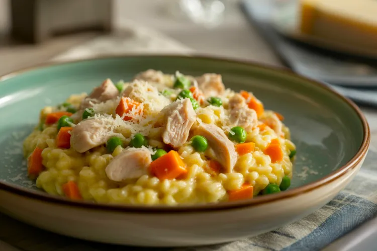 Smoked chicken risotto
