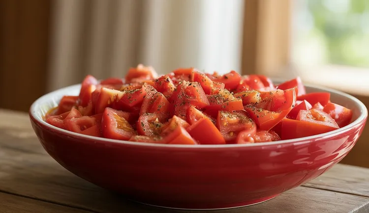 Fresh tomato and pepper salad