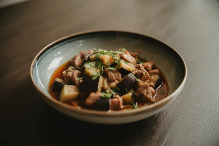 Thai-style pork with eggplant