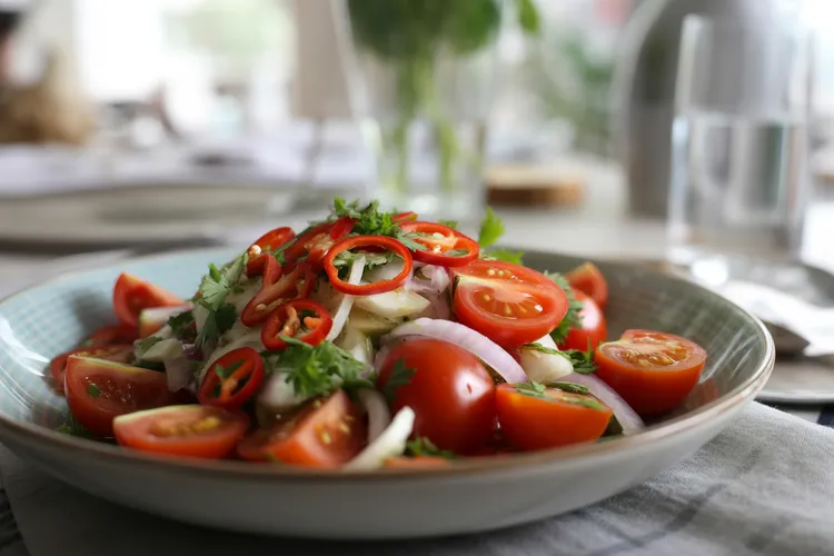 Tomato and jalapeno salad