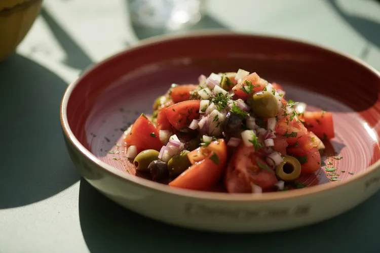 Tomato and olive salad