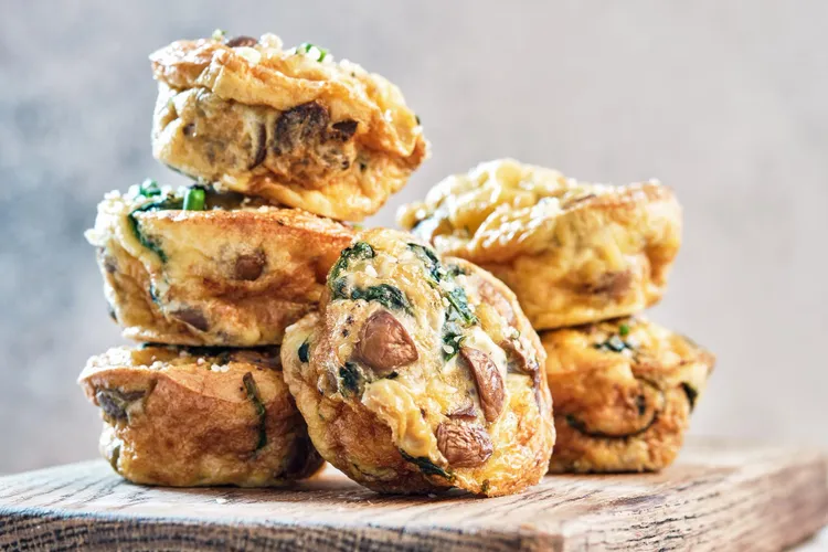 Turkey, mushroom and spinach egg muffins