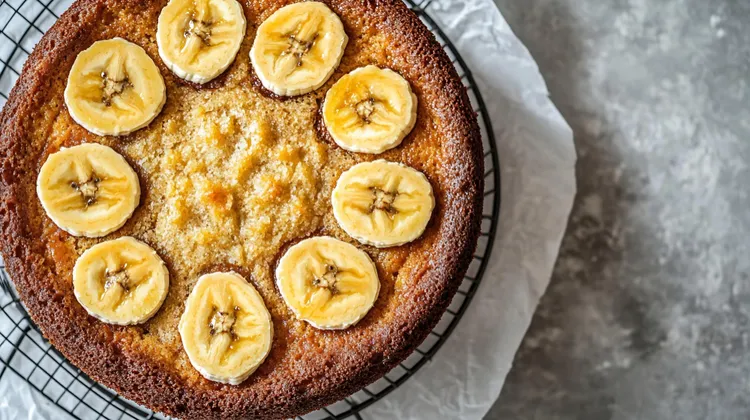 Upside-down banana cake