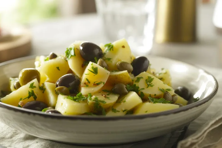 Warm roast potato salad