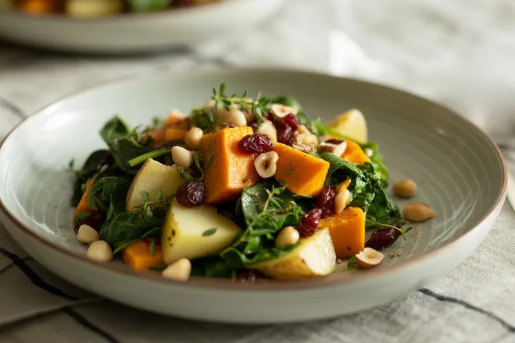 Warm roasted pumpkin and potato salad