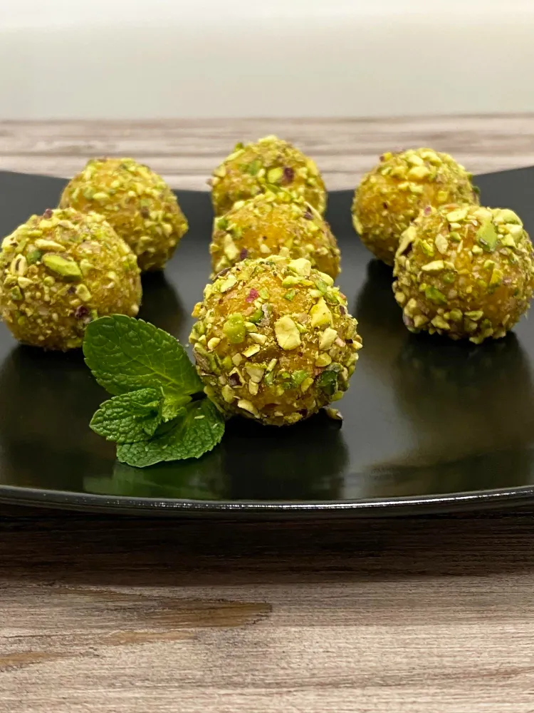 White chocolate pistachio truffles